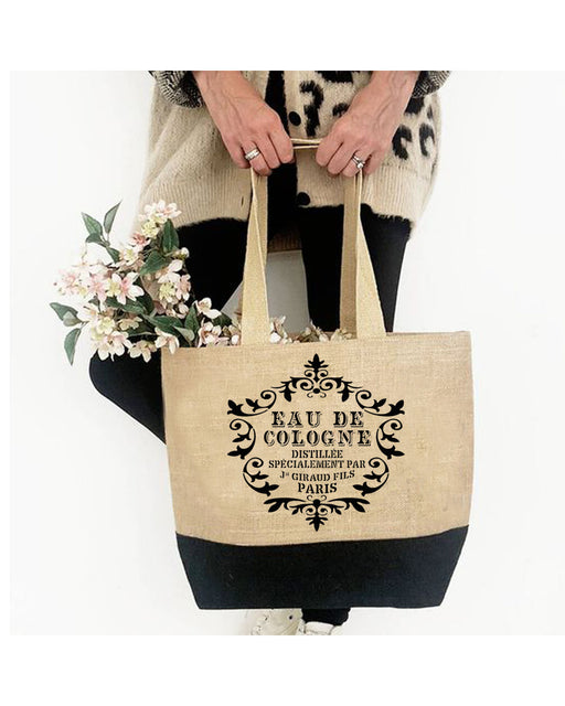 eau de cologne stencil inspiration for bag design