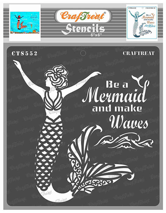 CrafTreat Mermaid Stencil Sea Creature Stencil 