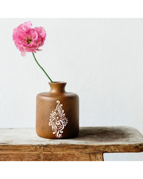 Peacock Flourish Stencil for Flower Vase