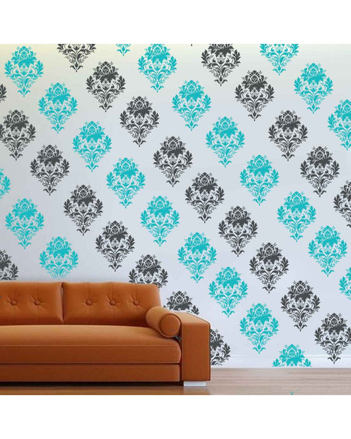 Large Brocade Damask Stencil for wall paintings