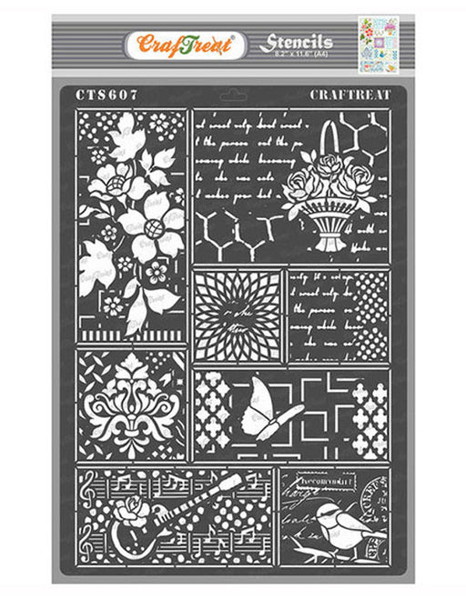 Buy Stencil Collections Online DIY Stencil Art Designs & pattern for  crafts, Scrapbooks, Mixed media etc., — Craftreat
