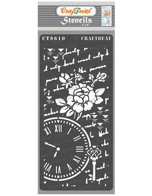CrafTreat Clock Rose Stencil for Cards