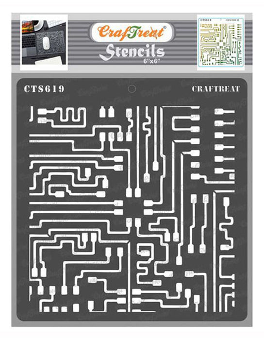CrafTreat Circuit board Stencil Home Decor Stencil