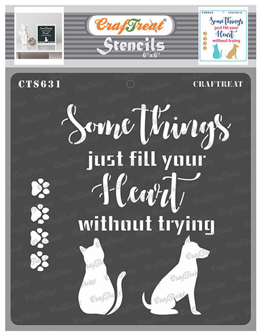 CrafTreat Cat and Dog Stencil for Art and Craft Paintings