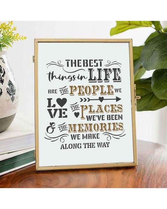 Best things in life Quote Stencil