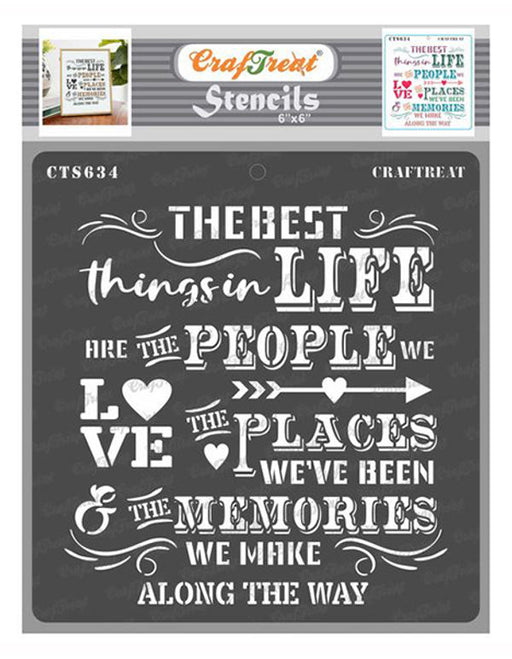 CrafTreat The Best things in life StencilCTS634