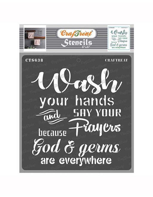 CrafTreat Wash your hands StencilCTS638