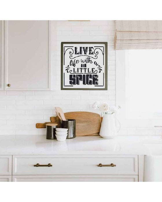 Spicy Life Kitchen Stencil for wall hanging decor 