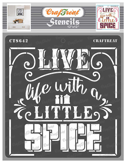 CrafTreat Spicy Life Stencil Pattern Stencil 