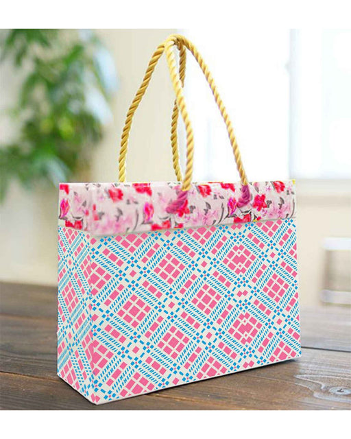 Colorful Plaid Background and Plaid Stencil for Tote Bag