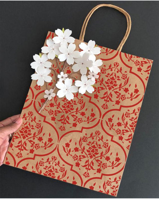 floral trellis stencil ideas for carry bags