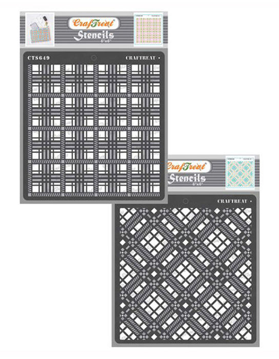 CrafTreat 2 Step Plaid Stencil for paintings