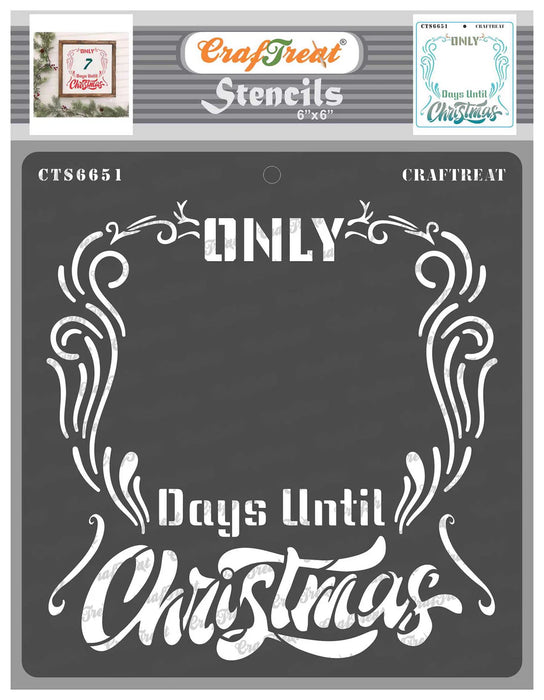 CrafTreat Days until Christmas Stencil Xmas Stencil 