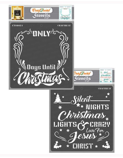 CrafTreat Days until Christmas and Christmas Lights Stencil Xmas Stencil