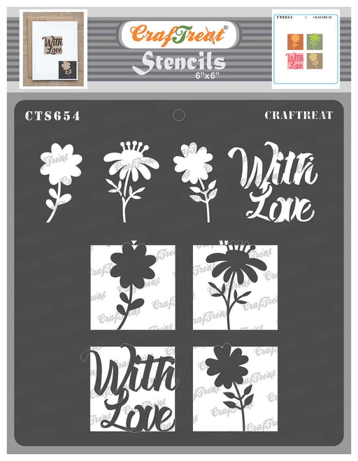CrafTreat Flowers with love Stencil for PAINTINGS 