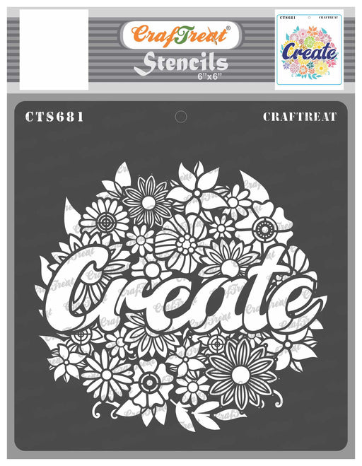 CrafTreat Floral Create Stencil Flower Background Stencil 