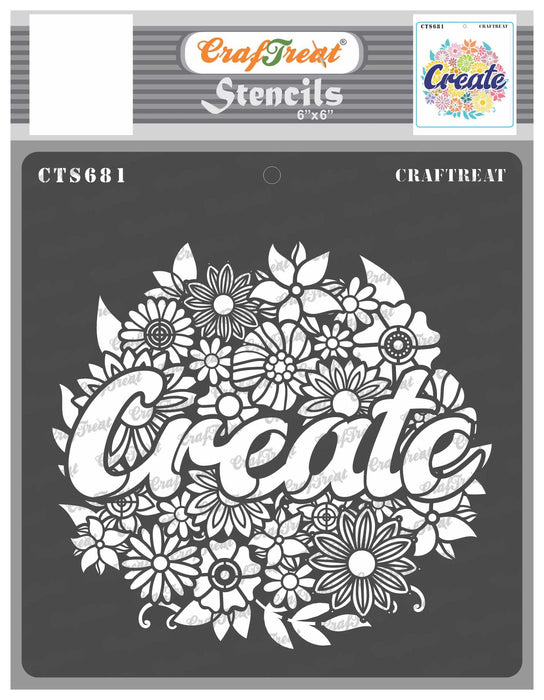 CrafTreat Floral Create Stencil 6x6 Inches