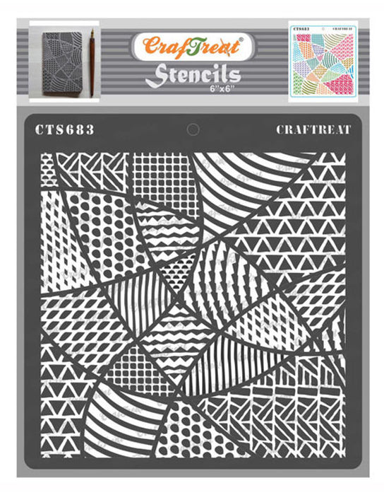 CrafTreat Enclosed Patterns Stencil Geometric Stencil 
