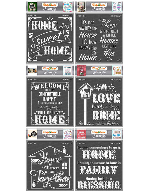 CrafTreat Home Quotes Bundle Stencil Set