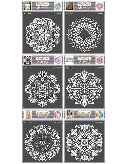 CrafTreat Mandala Wall Stencils for Painting Large Pattern - Mandala -  12x12 Inches - Reusable DIY Art and Craft Stencils - Indian Mandala Stencil