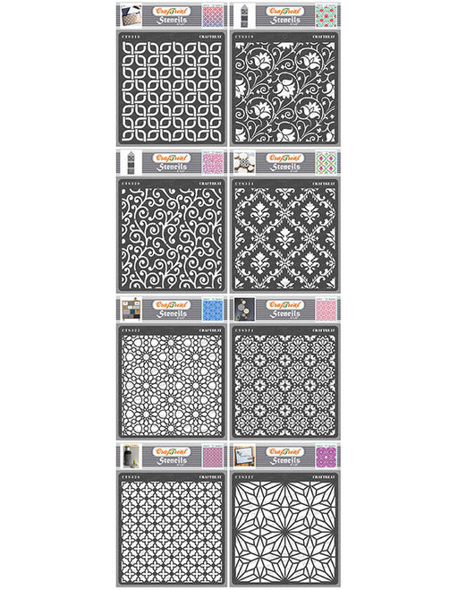 CrafTreat Background Pattern Stencil Designs Bundle