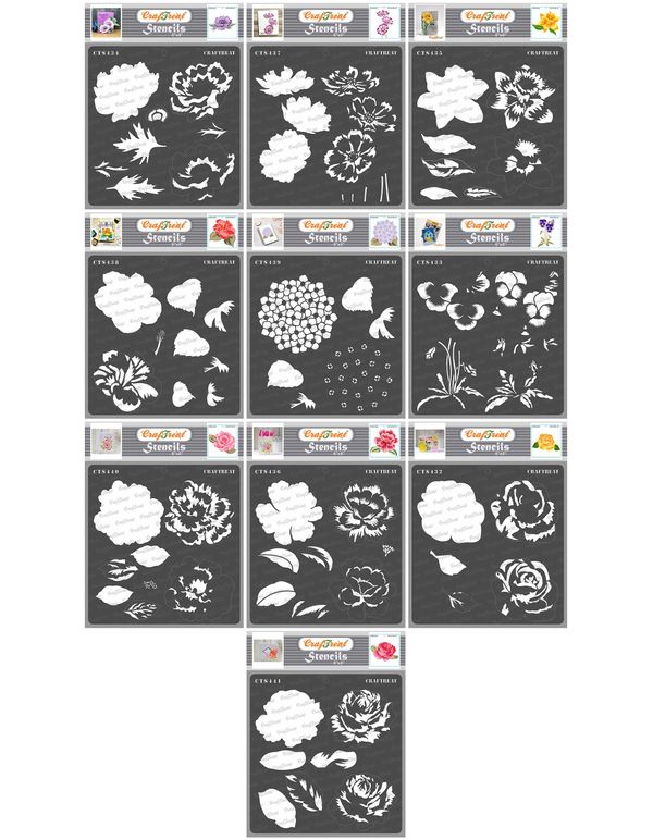 CrafTreat Mandala Designs Bundle Stencil (6 Pcs) 6x6 Inches