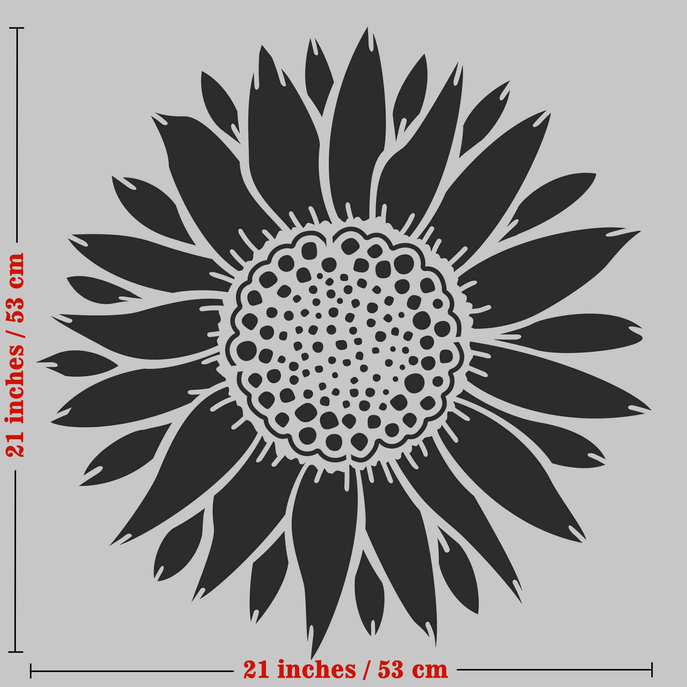 CrafTreat Large Sunflower Wall Stencils Floral Patterns Stencils for ...