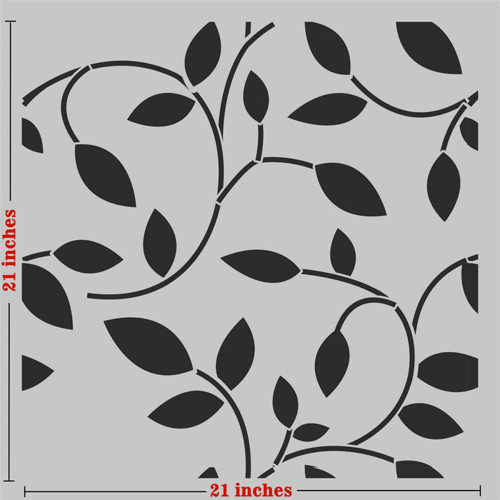 CrafTreat Branch With Leaves Wall Stencils For Paintings, Craft