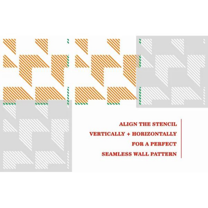 CrafTreat Geometric Seamless Pattern Stencil For Wall Paintings | Geometric Stencil For Walls | Geometric Pattern 23x23