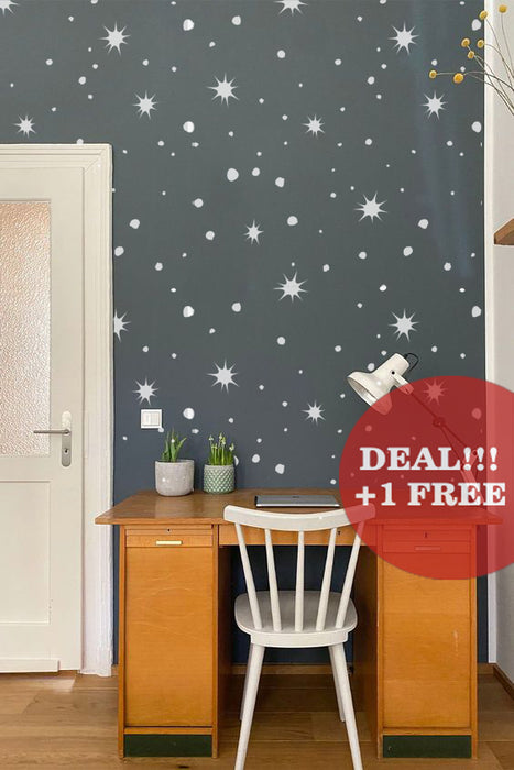 CrafTreat Starry Night Stencils for Walls | Twinkling Star and Sky stencil | Pixie Dust Pattern Stencil for Paintings 23x23