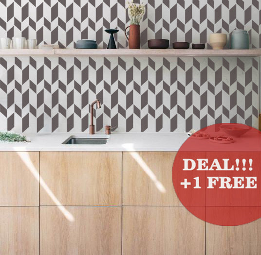 CrafTreat Reusable Geometric Wall Stencil For Painting Walls | Stencil Geometric Pattern For Walls 29x23