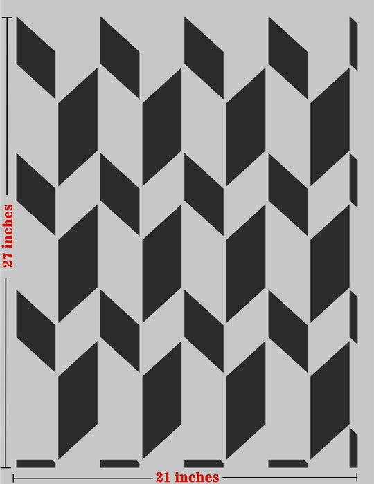 CrafTreat Modern Triangle Stencil for Walls Decorative Large Triangles Stencil Geometric Patterns