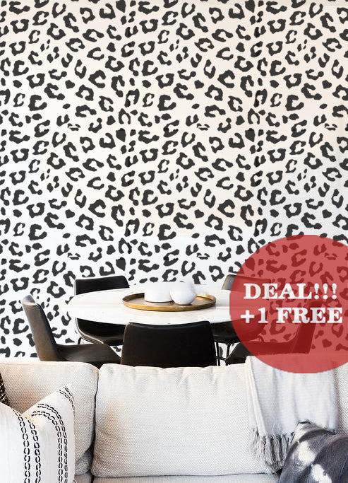 CrafTreat Leopard Spots Wall Stencil | Cheetah Print Wall Design Stencils for Painting Walls 23x23