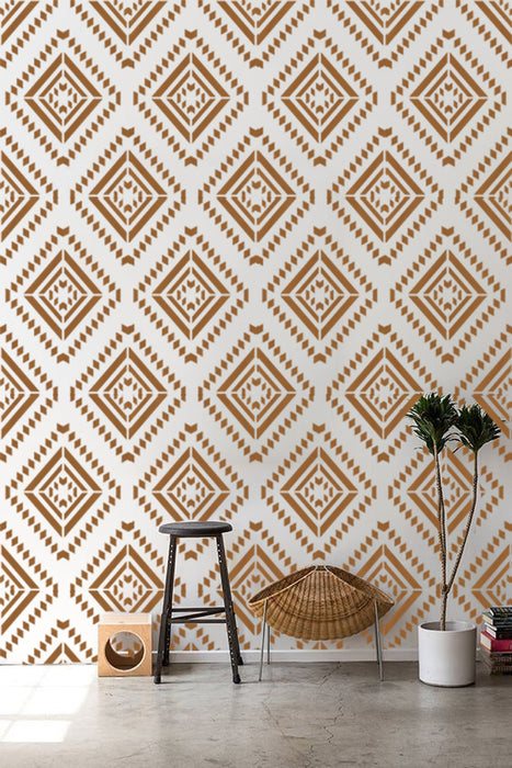 Buy Large Sea Shell Pattern Wall Stencil for Wall Paintings| Geometric Stencil Design 30x25 Online | CrafTreat
