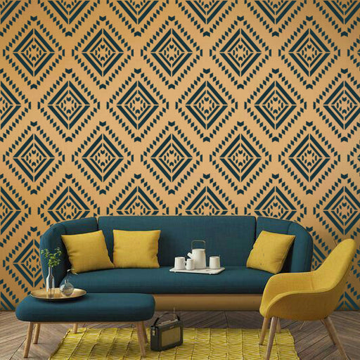 CrafTreat Geometric Wall Pattern Stencil For Wall Paintings
