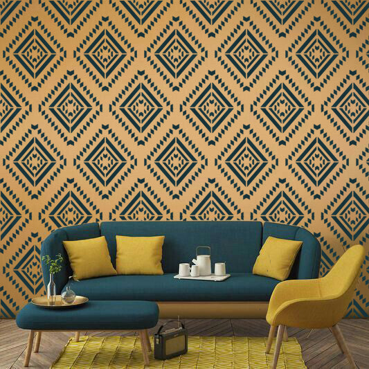 CrafTreat Geometric Wall Pattern Stencil For Wall Paintings