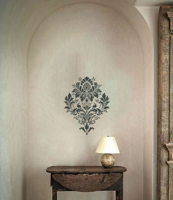 CrafTreat Large Damask Stencil for Wall Paintings 