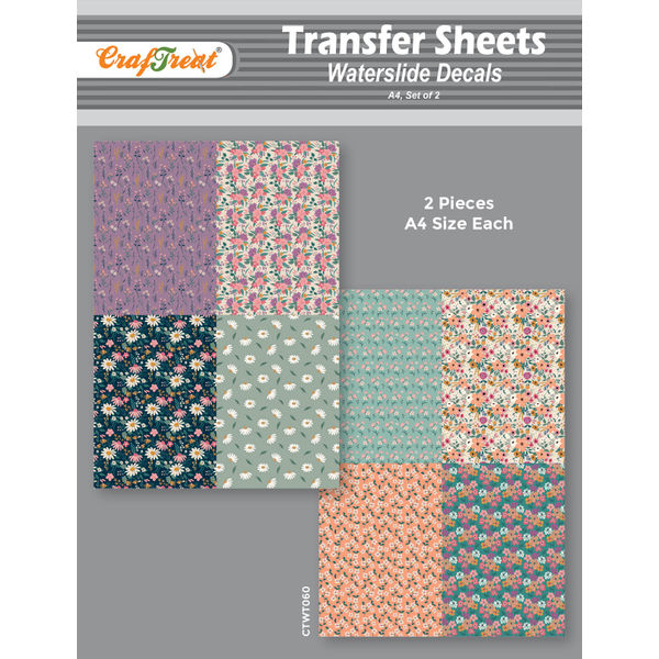 Craftreat Water Transfer Sheet - Mini Florals A4 (2Pcs)
