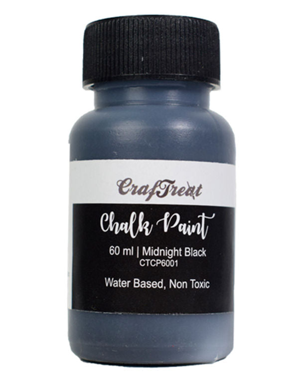 CrafTreat Midnight Black - Chalk Paint for Wood Furniture, Wall, Home  Decor, Glass, DIY Craft - Matte Acrylic Chalk Paint Black Paint - 60ml Each