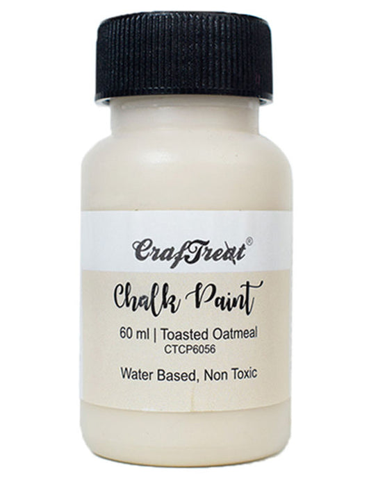 Buy CrafTreat Toasted Oatmeal Acrylic Chalk Paint 60ml, Off White Multi Surface and Mixed Media Paints