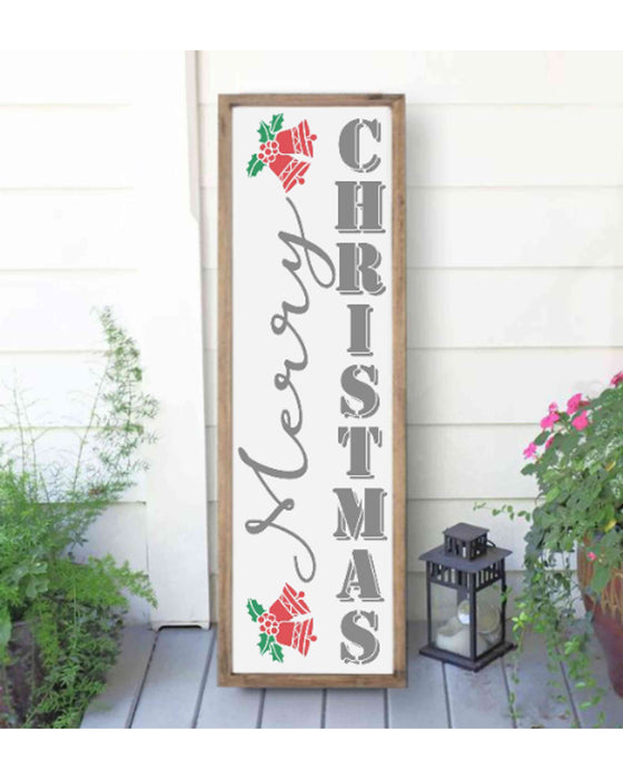 Christmas Porch Sign DIY Stencils| Reusable Vertical Porch sign stencils| Season's Greetings Tall Porch Stencils| Vertical Sign DIY Stencils 60x18 Inches