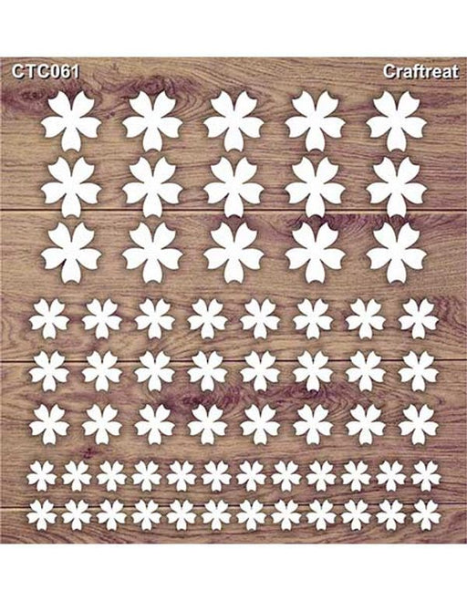 CrafTreat Flower 7 Laser Cut Chipboard CTC061 Chiplets for Scrapbooking Crafts