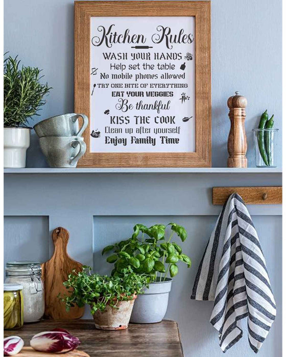 CrafTreat Kitchen Rules Stencil frames for wall decorations
