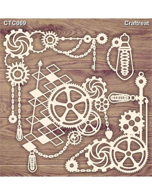 CrafTreat Steampunk Laser Cut Chipboard for Crafting- 5.5x6 Inches, Size: 5.56” x 6”