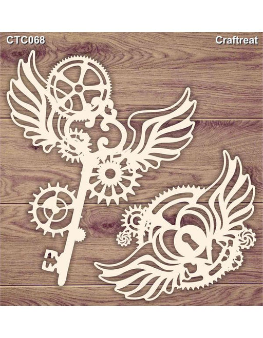 CrafTreat Laser cut chipboard for Mixed media Gear chiplet Chiplets for Scrapbooking Crafts