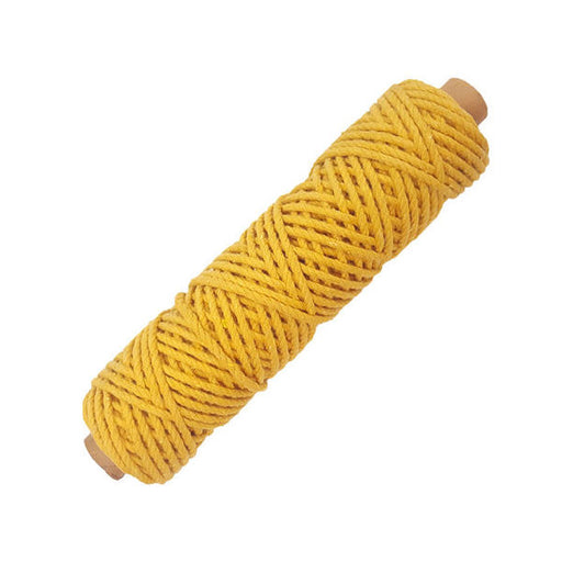 CrafTreat mustard yellow macrame cord 3mm twisted 50 mtrs