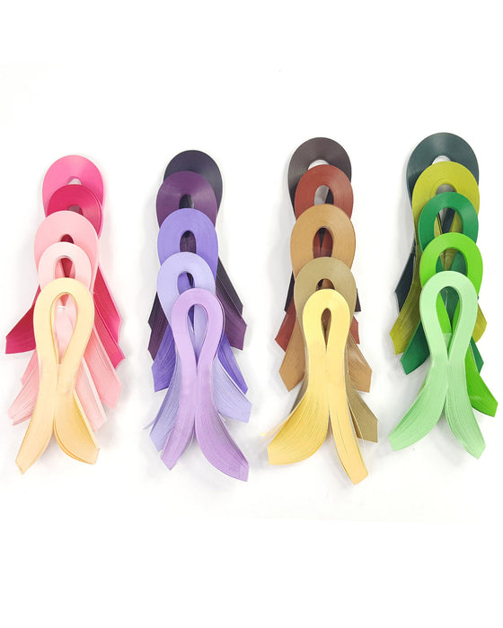 CrafTreat Quilling strips Green, Purple, Pink, Brown Family Packs - 5mm