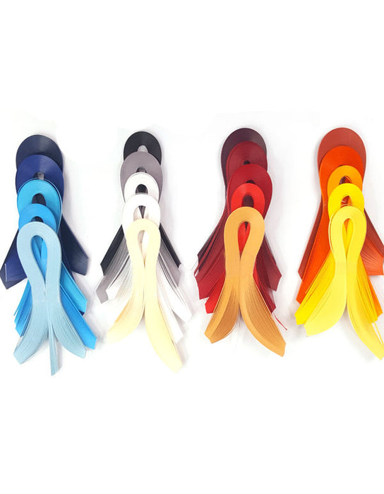 Quilling Papers yellow, blue, red, grey 3MM precut Quilling Paper strips