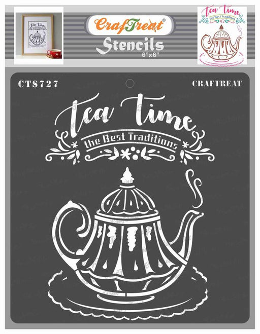 CrafTreat Tea time Stencil 6x6 InchesCTS727