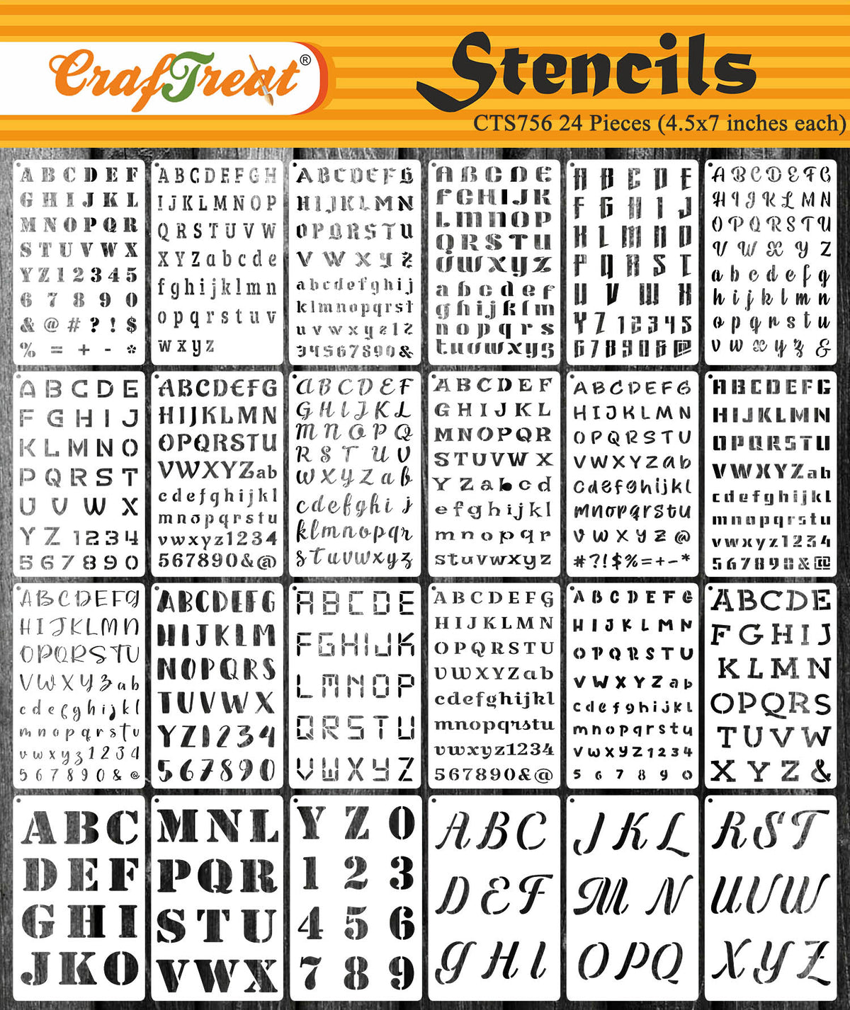  Alphabet Letter Stencils 4 Inch, 36 Pcs Reusable